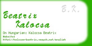 beatrix kalocsa business card